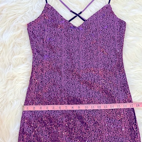 Betsey Johnson Plum Sequin Dress NWT Size 8 - Picture 12 of 17